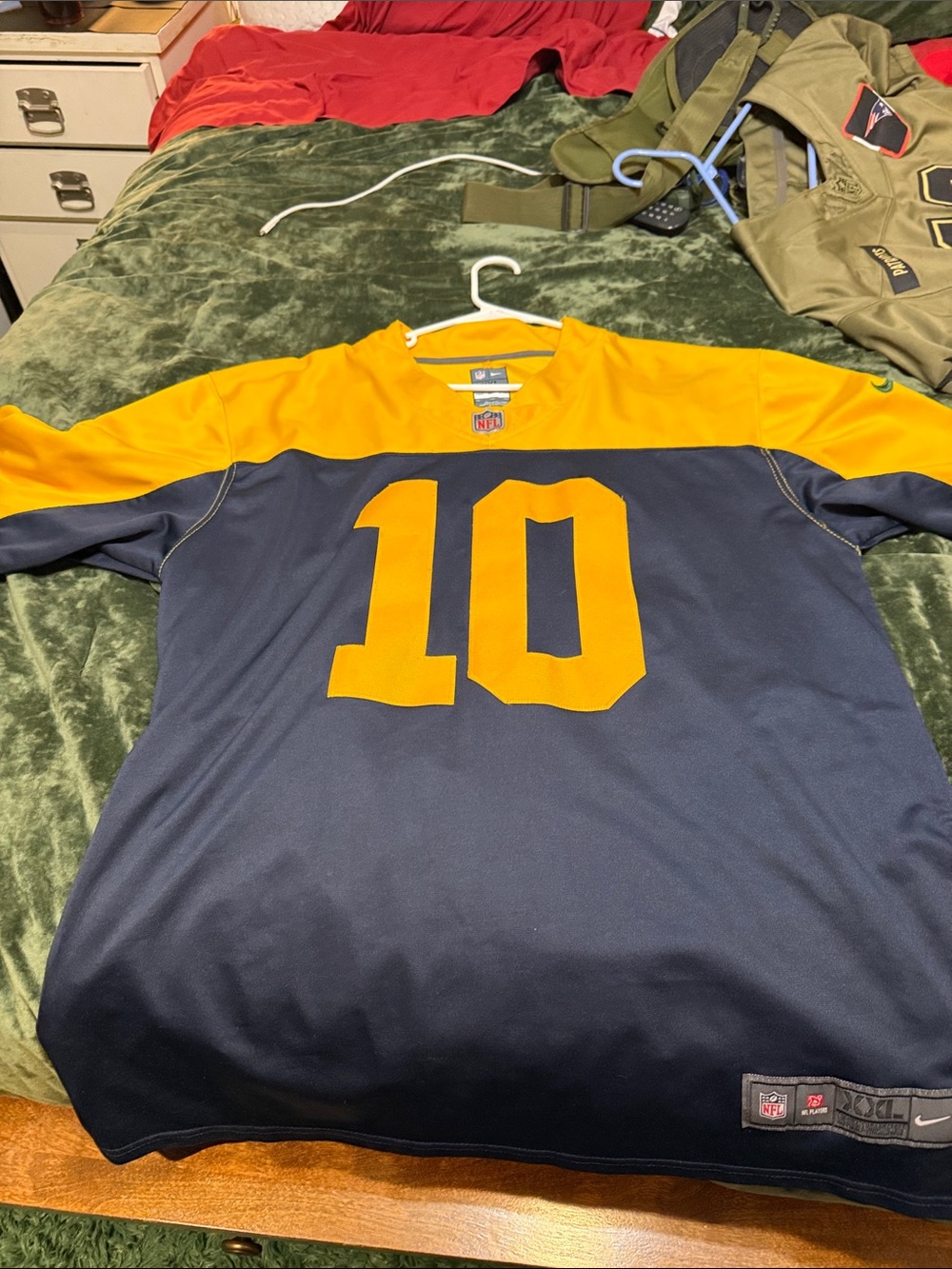 Green Bay Packers Jordan Love #10 NFL Jersey Men’s XXXL Blue Yellow